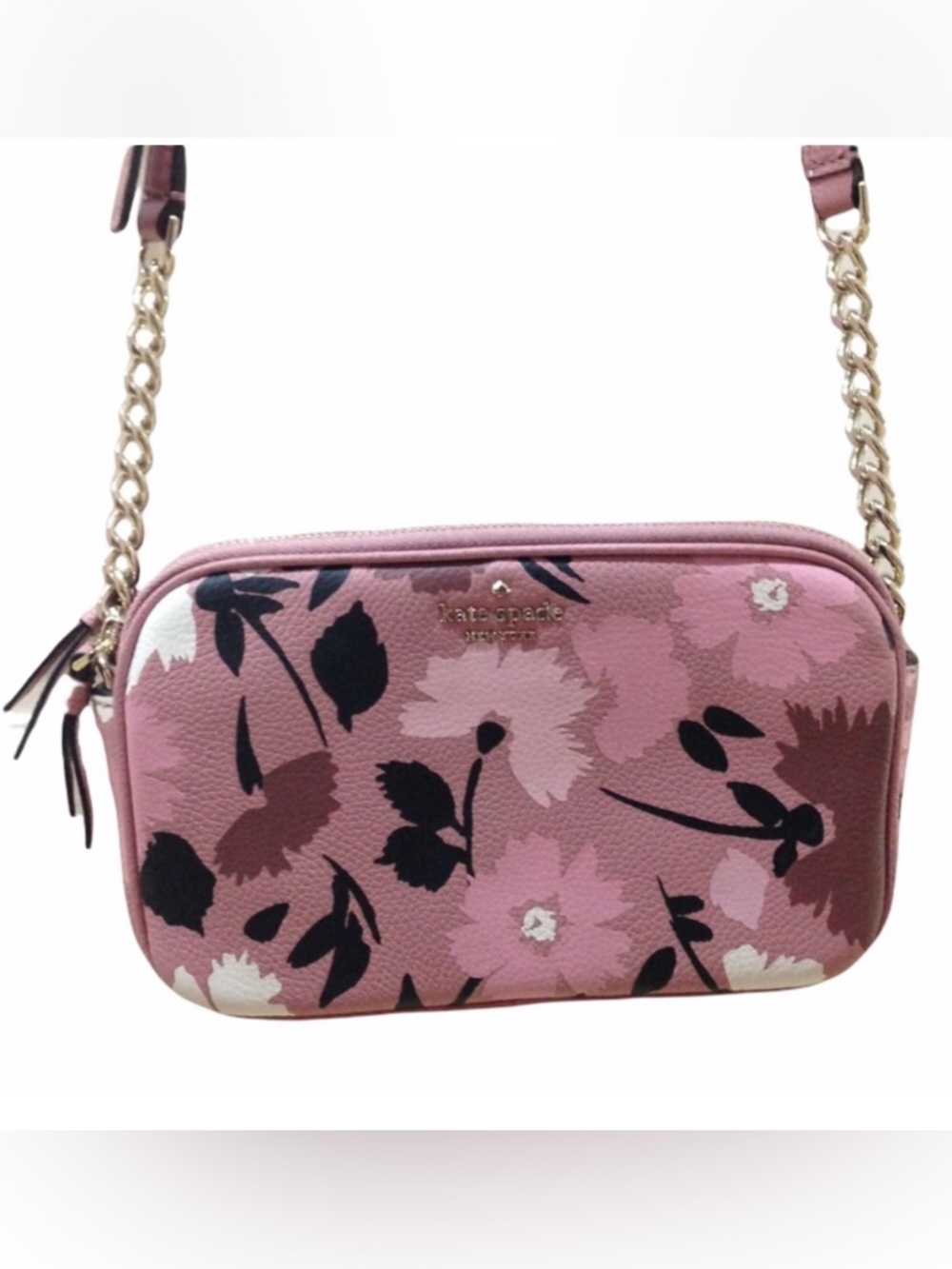 Kate Spade Mauve Pink Floral Crossbody Purse Bag
